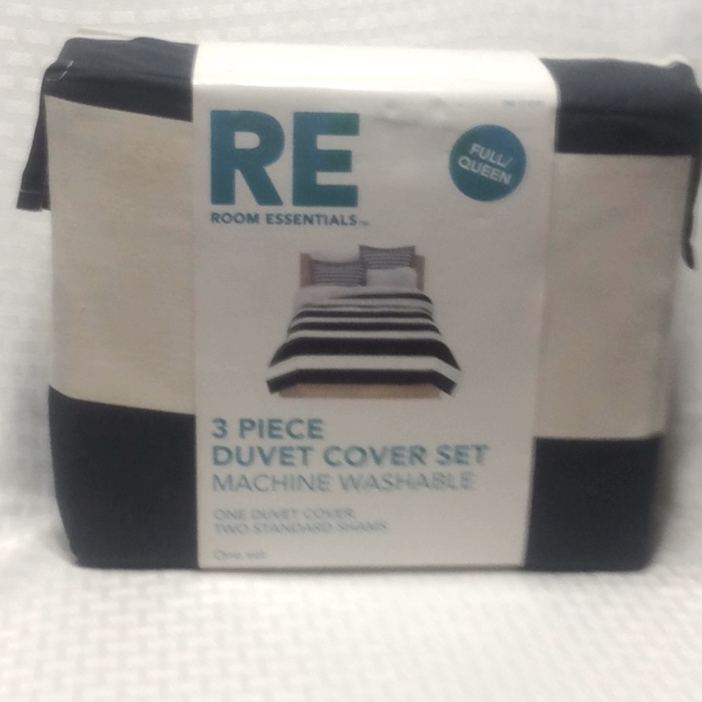 NAVY and WHITE 3 Piece DUVET COVER SET